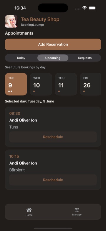 Owner appointments and requests on iPhone.